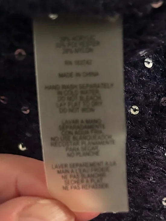 Sioni Deep Navy Sequin Knit Sweater XL - Picture 14 of 14